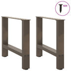 vidaXL Couchtischbeine Naturstahl 2 Stk. 50x(42-43) cm Stahl