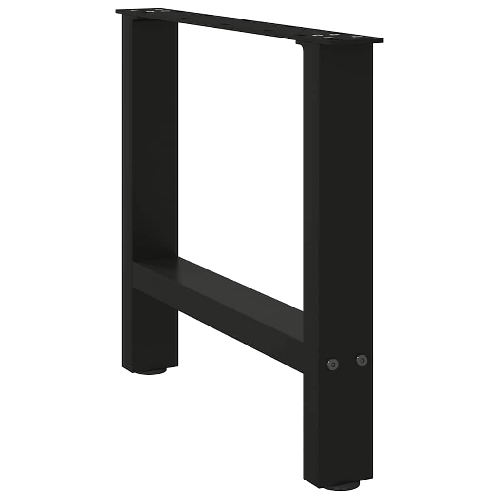 vidaXL Couchtischbeine Schwarz 2 Stk. 60x(42-43) cm Stahl