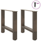 vidaXL Couchtischbeine Naturstahl 2 Stk. 60x(42-43) cm Stahl