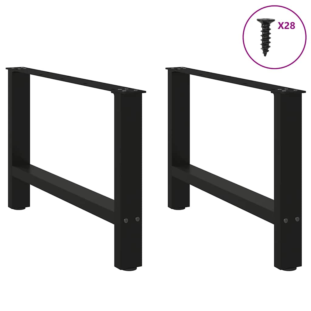 vidaXL Couchtischbeine Schwarz 2 Stk. 70x(42-43) cm Stahl