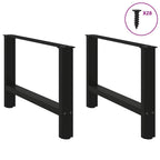 vidaXL Couchtischbeine Schwarz 2 Stk. 70x(42-43) cm Stahl