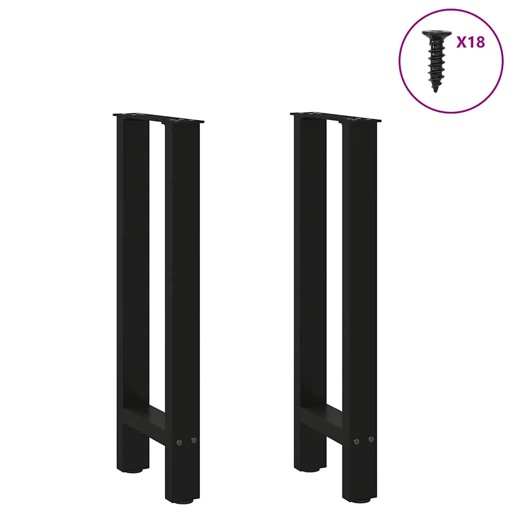 vidaXL Konsolentischbeine Schwarz 2 Stk. 28x(72-73) cm Stahl