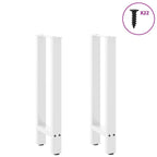 vidaXL Konsolentischbeine Weiß 2 Stk. 38x(72-73) cm Stahl