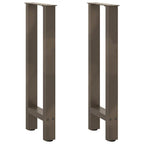 vidaXL Konsolentischbeine Naturstahl 2 Stk. 38x(72-73) cm Stahl