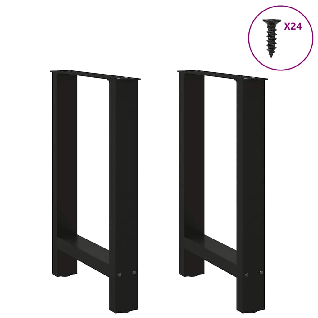 vidaXL Esstischbeine Schwarz 2 Stk. 50x(72-73) cm Stahl