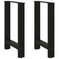 vidaXL Esstischbeine Schwarz 2 Stk. 60x(72-73) cm Stahl