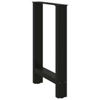 vidaXL Esstischbeine Schwarz 2 Stk. 60x(72-73) cm Stahl