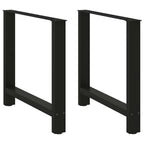 vidaXL Esstischbeine Schwarz 2 Stk. 70x(72-73) cm Stahl