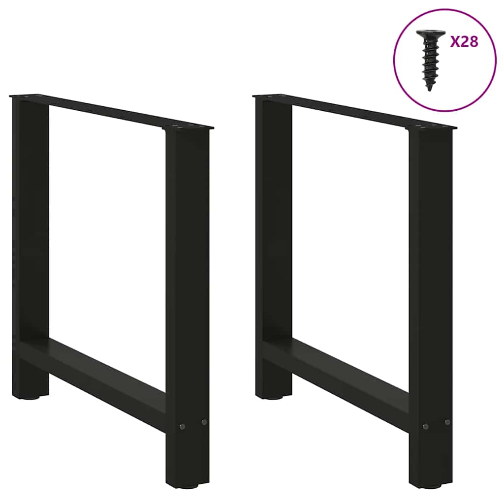 vidaXL Esstischbeine Schwarz 2 Stk. 80x(72-73) cm Stahl