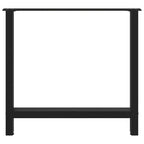 vidaXL Esstischbeine Schwarz 2 Stk. 80x(72-73) cm Stahl