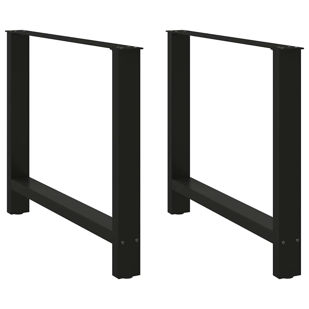 vidaXL Esstischbeine Schwarz 2 Stk. 90x(72-73) cm Stahl