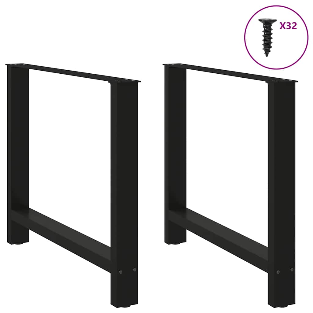vidaXL Esstischbeine Schwarz 2 Stk. 90x(72-73) cm Stahl