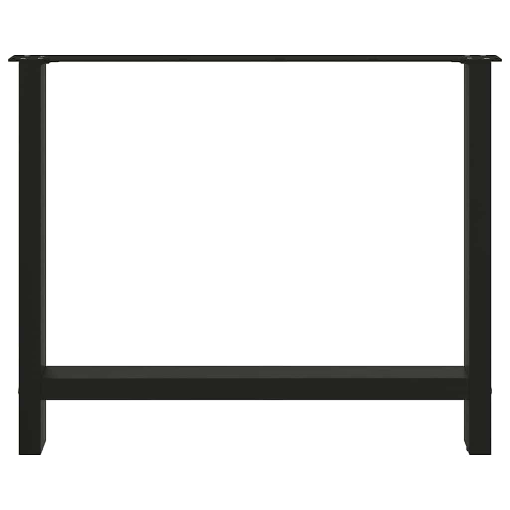 vidaXL Esstischbeine Schwarz 2 Stk. 90x(72-73) cm Stahl