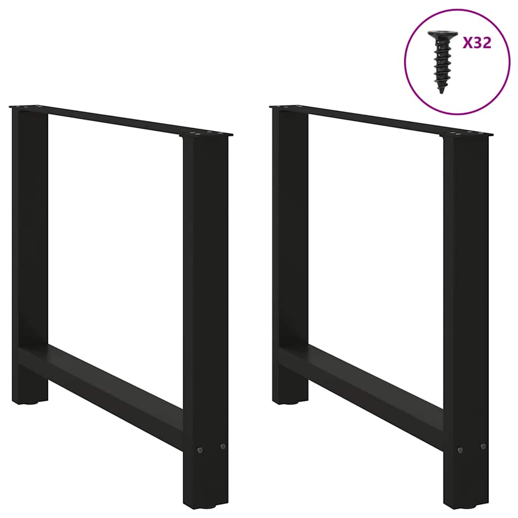 vidaXL Esstischbeine Schwarz 2 Stk. 100x(72-73) cm Stahl