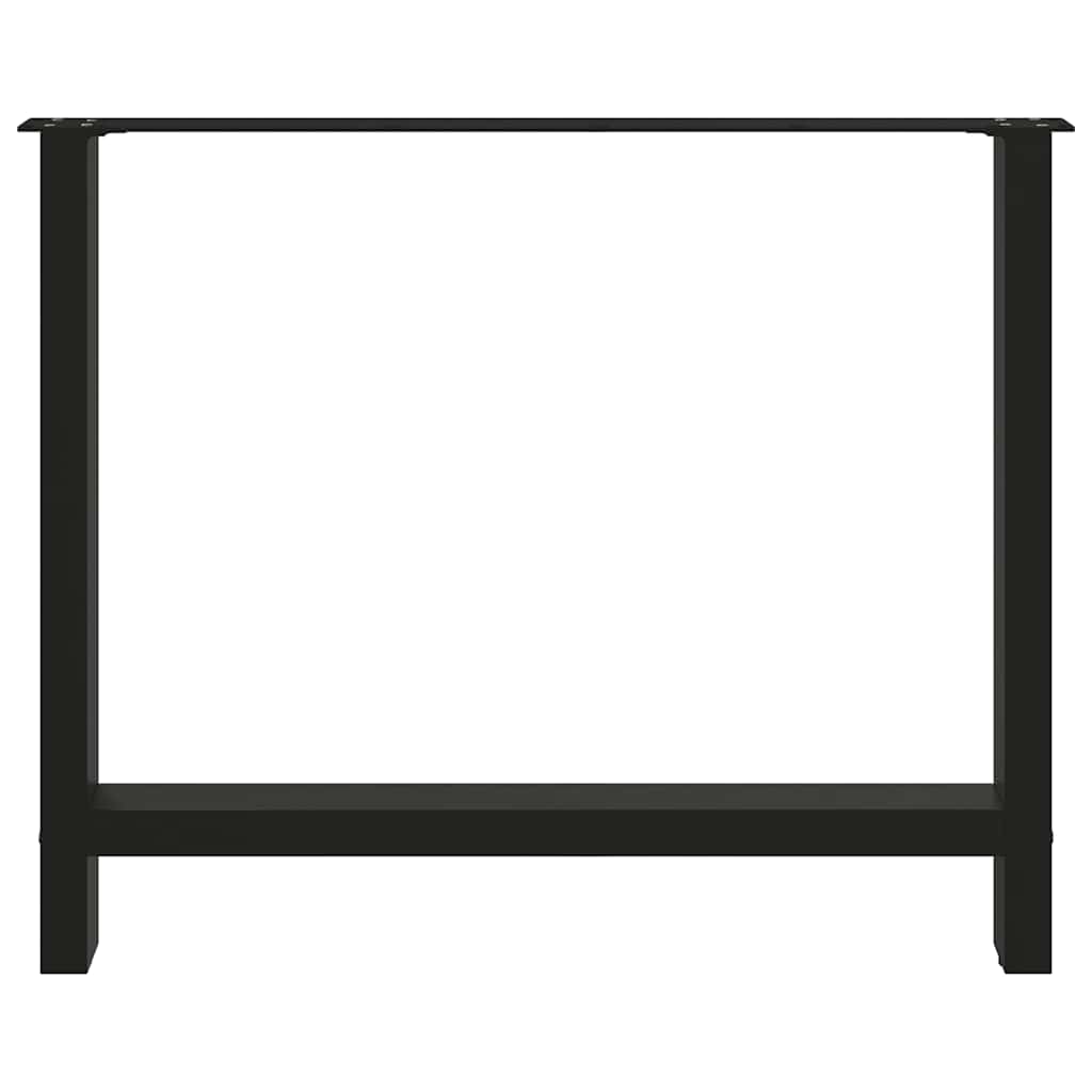 vidaXL Esstischbeine Schwarz 2 Stk. 100x(72-73) cm Stahl