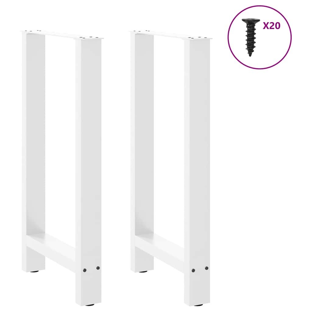 vidaXL Bartischbeine Weiß 2 Stk. 40x(90-91) cm Stahl
