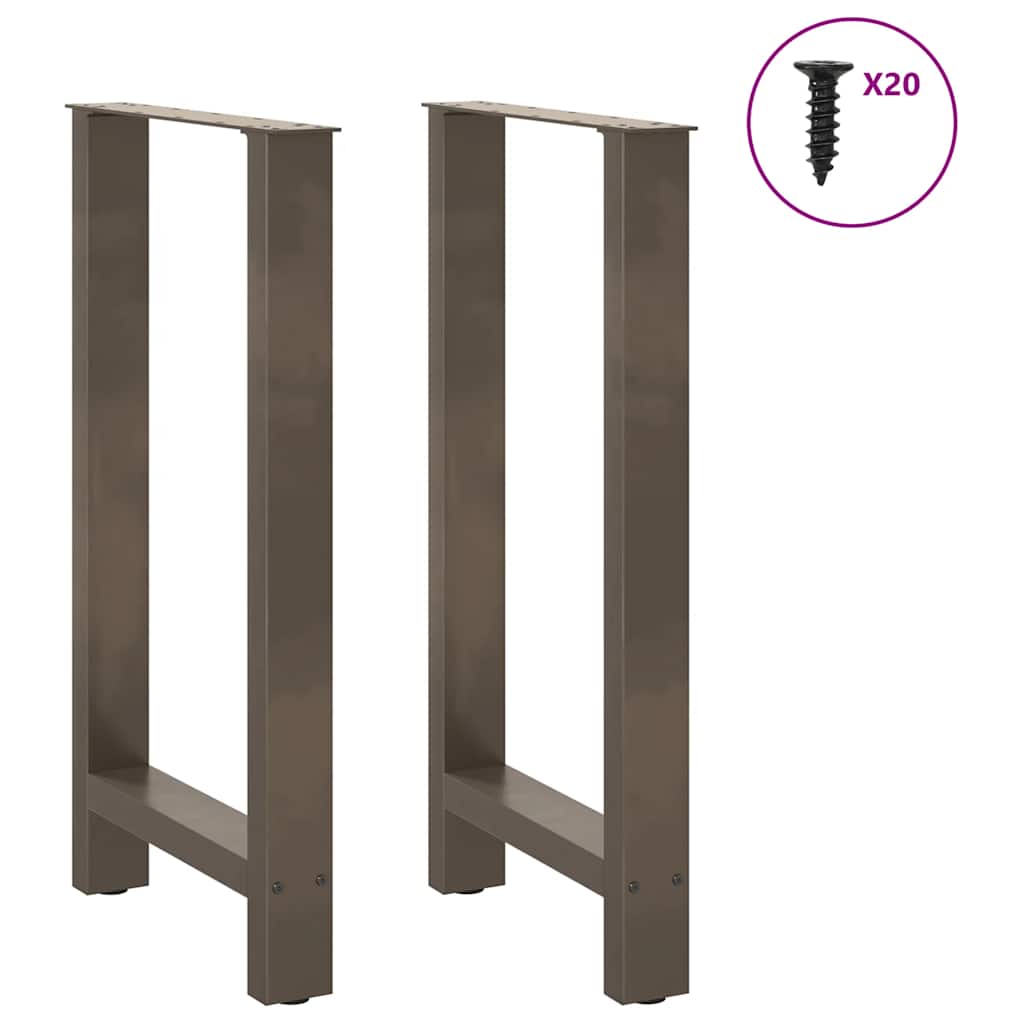 vidaXL Bartischbeine Naturstahl 2 Stk. 40x(90-91) cm Stahl