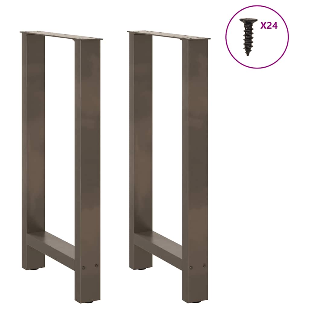 vidaXL Bartischbeine Naturstahl 2 Stk. 50x(90-91) cm Stahl