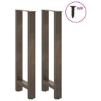 vidaXL Bartischbeine Naturstahl 2 Stk. 40x(100-101) cm Stahl