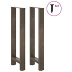 vidaXL Bartischbeine Naturstahl 2 Stk. 50x(100-101) cm Stahl
