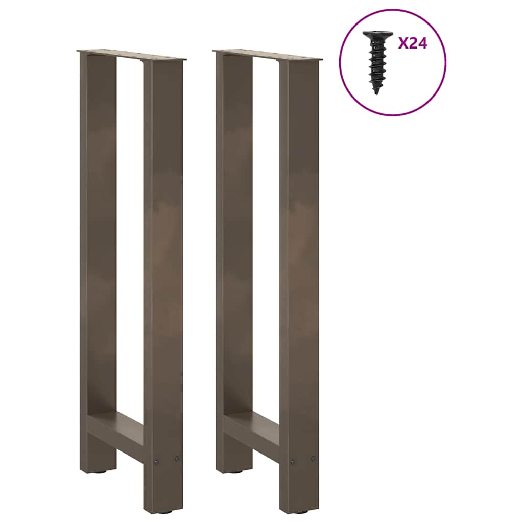 vidaXL Bartischbeine Naturstahl 2 Stk. 50x(100-101) cm Stahl