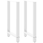 vidaXL Bartischbeine Weiß 2 Stk. 60x(100-101) cm Stahl