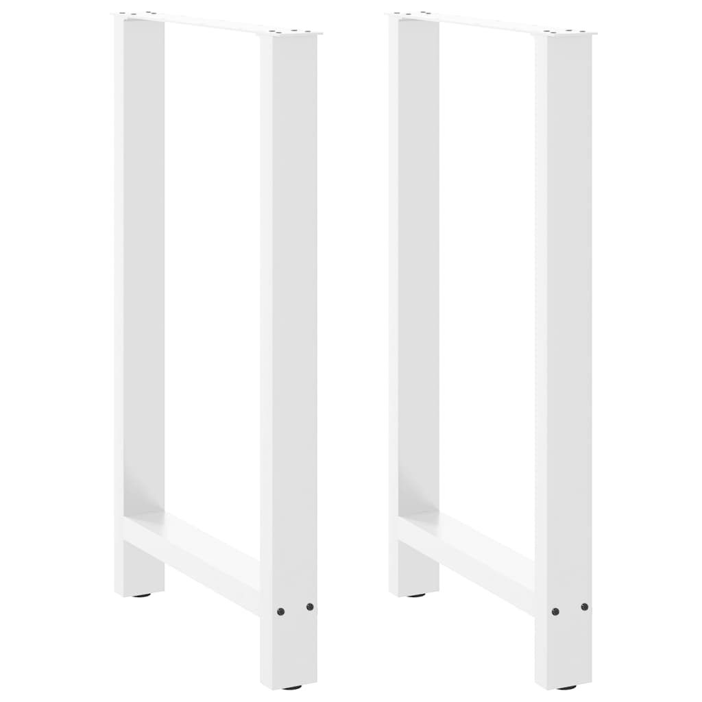 vidaXL Bartischbeine Weiß 2 Stk. 60x(100-101) cm Stahl