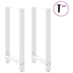 vidaXL Bartischbeine Weiß 2 Stk. 60x(100-101) cm Stahl