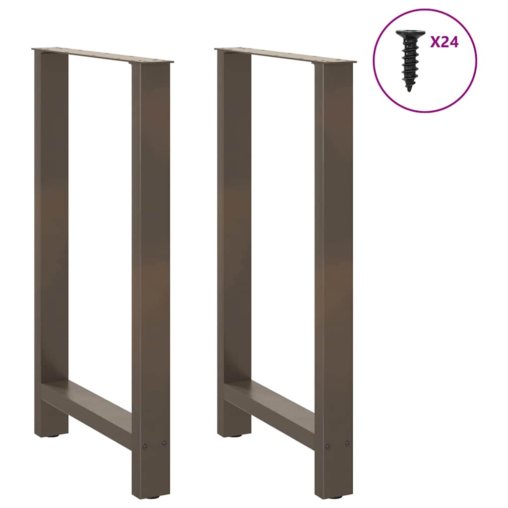 vidaXL Bartischbeine Naturstahl 2 Stk. 60x(100-101) cm Stahl