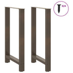 vidaXL Bartischbeine Naturstahl 2 Stk. 60x(100-101) cm Stahl