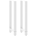 vidaXL Bartischbeine Weiß 2 Stk. 40x(110-111) cm Stahl