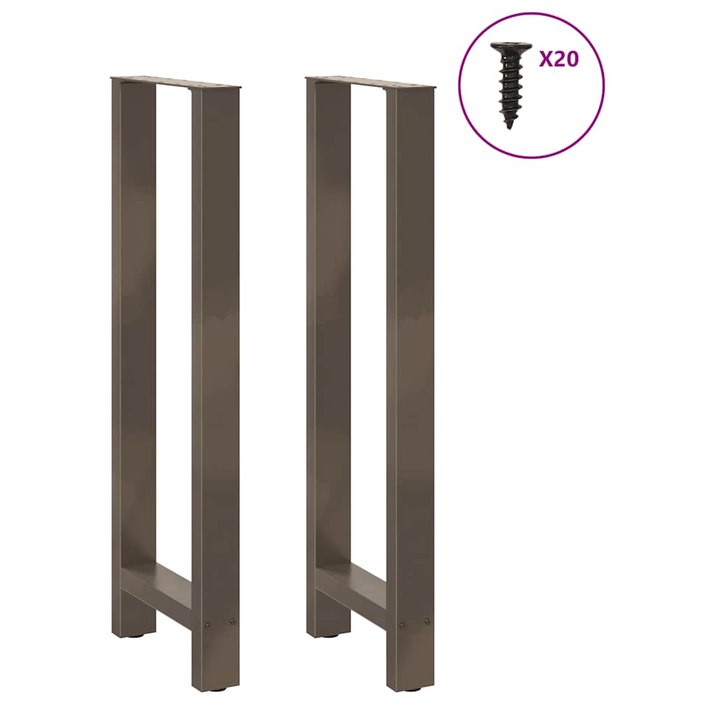 vidaXL Bartischbeine Naturstahl 2 Stk. 40x(110-111) cm Stahl