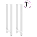 vidaXL Bartischbeine Weiß 2 Stk. 50x(110-111) cm Stahl