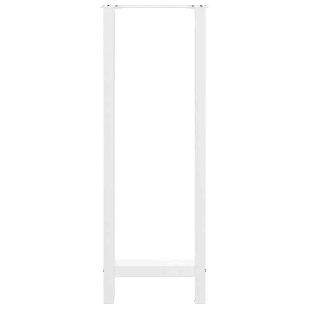 vidaXL Bartischbeine Weiß 2 Stk. 50x(110-111) cm Stahl