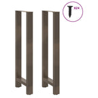 vidaXL Bartischbeine Naturstahl 2 Stk. 50x(110-111) cm Stahl