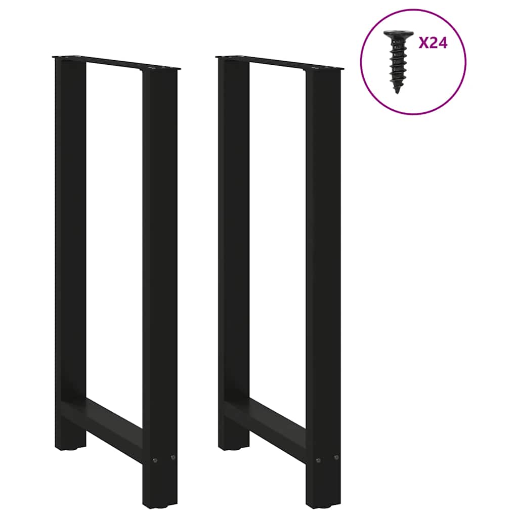 vidaXL Bartischbeine Schwarz 2 Stk. 60x(110-111) cm Stahl