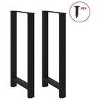 vidaXL Bartischbeine Schwarz 2 Stk. 60x(110-111) cm Stahl