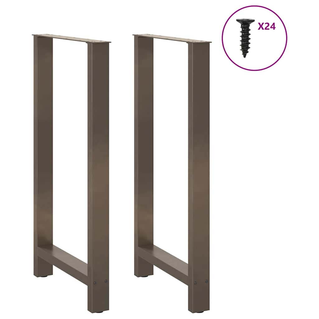 vidaXL Bartischbeine Naturstahl 2 Stk. 60x(110-111) cm Stahl