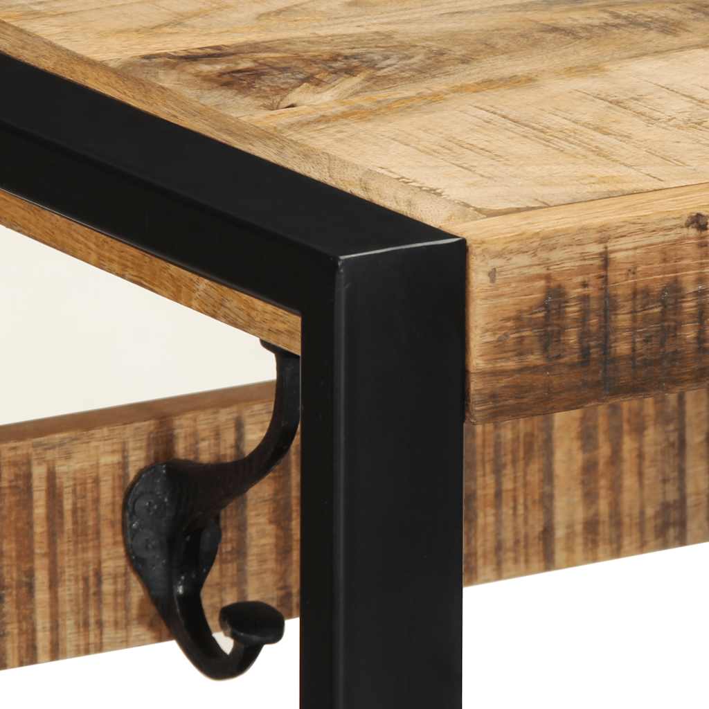 vidaXL Garderobe 80x35x35 cm Raues Massivholz Mango