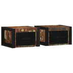 vidaXL Nachttische 2 Stk. Mehrfarbig 40x35x25 cm Altholz Massivholz
