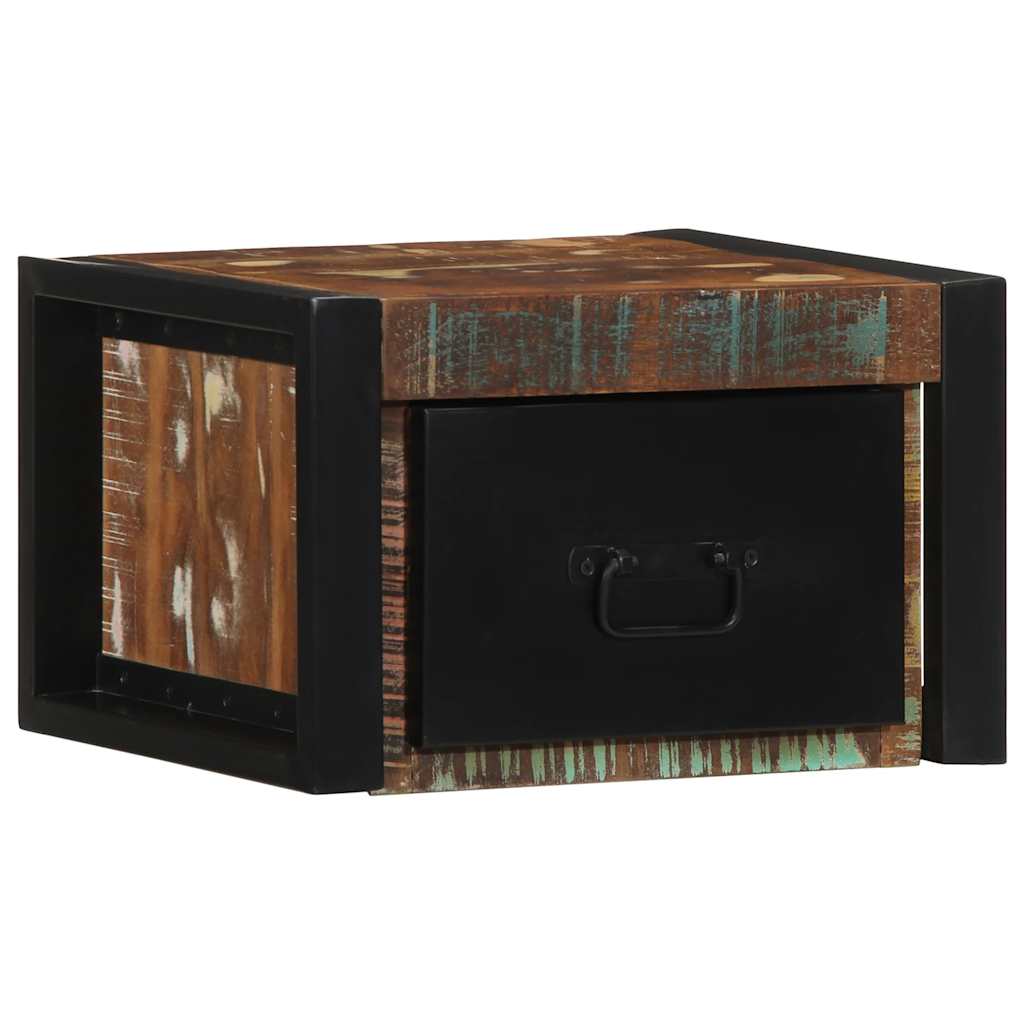 vidaXL Nachttische 2 Stk. Mehrfarbig 40x35x25 cm Altholz Massivholz