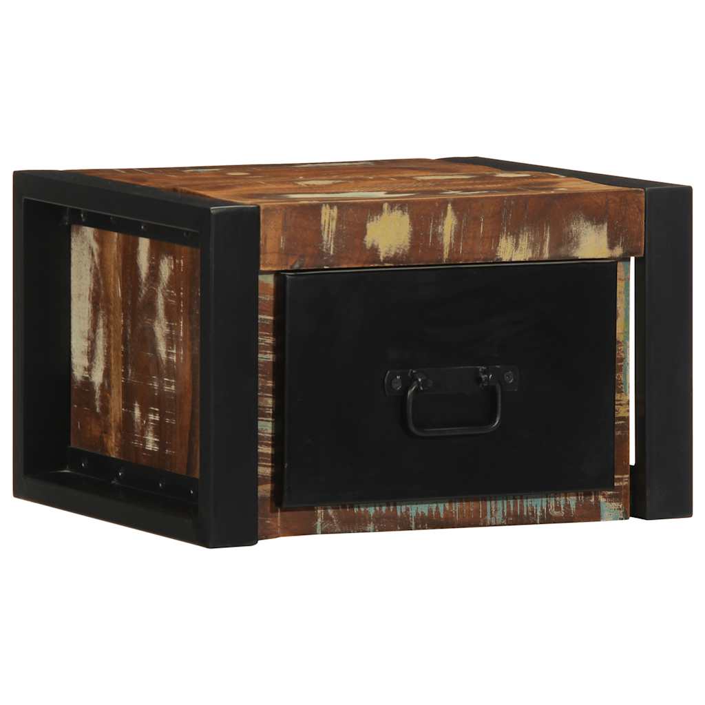 vidaXL Nachttische 2 Stk. Mehrfarbig 40x35x25 cm Altholz Massivholz