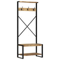 vidaXL Kleiderständer 80x40x190 cm Raues Massivholz Mango