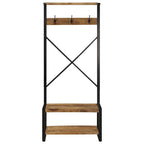 vidaXL Kleiderständer 80x40x190 cm Raues Massivholz Mango