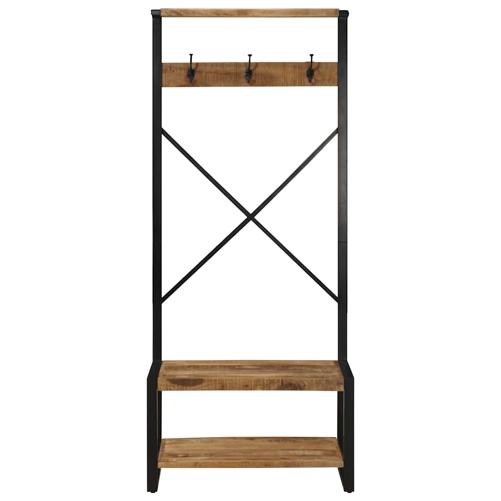 vidaXL Kleiderständer 80x40x190 cm Raues Massivholz Mango