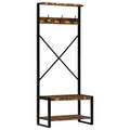 vidaXL Kleiderständer Mehrfarbig 80x40x190 cm Altholz Massivholz