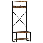 vidaXL Kleiderständer Mehrfarbig 80x40x190 cm Altholz Massivholz
