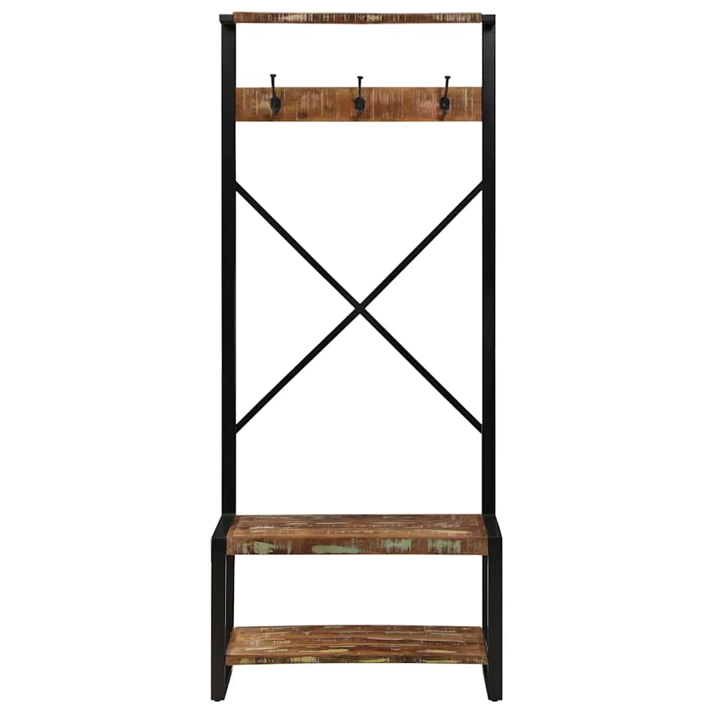 vidaXL Kleiderständer Mehrfarbig 80x40x190 cm Altholz Massivholz
