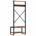 vidaXL Kleiderständer Mehrfarbig 80x40x190 cm Altholz Massivholz