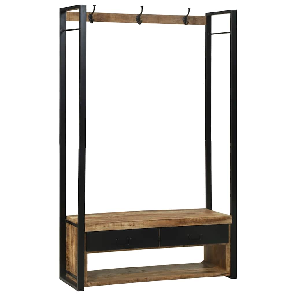 vidaXL Kleiderständer Braun 110 x 40 x 179 cm Massivholz Mango